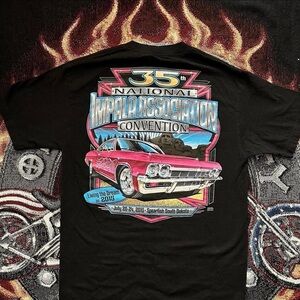 Gildan Black Tee with Colorful Car Graphic